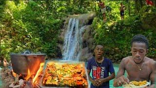 This is how we spend the day at twins sister waterfall lobster || curry chicken || gungo rice