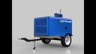 OPPAIR 125psi 185cfm Diesel Portable Air Compressor.