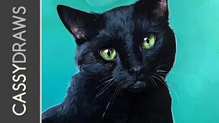 Painting a Black Cat - Memorial Pet Portrait Commission