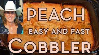 Peach Cobbler with Canned Peaches ~ Easy Cobbler Recipe