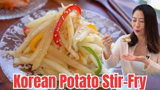 Korean Potato Side Dish Recipe: EASY & DELICIOUS Stir-Fried Potato  감자채볶음 뚝딱 쉬운 감자반찬