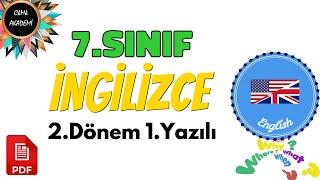 7.Sınıf İNGİLİZCE 2.Dönem 1.Yazılı Soruları ve Cevapları (%99 Çıkabilir  )