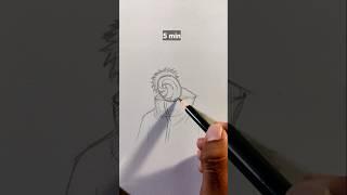 How to Draw Tobi/Obito in 10sec, 5 mins, 10 mins #drawing #anime #shorts