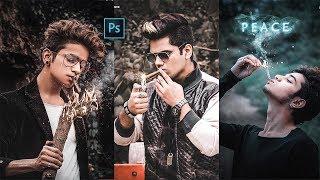 Fire Cigarette Photo Editing Tutorial In Photoshop - Viral Instagram Editing | Taukeer Editz