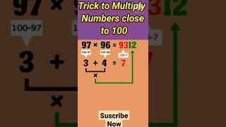 Trick To Multiply Numbers Close to 100 | math ssc mts clg cpo chsl bank ibps sbi po clark upsc psc