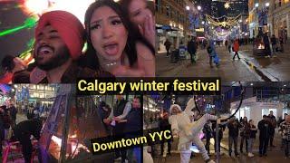 Calgary winter Festival chinook blast 2023 | Nightlife in calgary downtown #canada #calgary