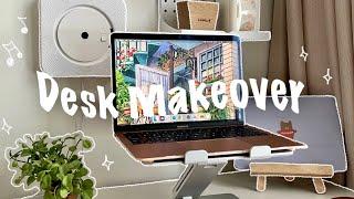 Aesthetic small desk makeover | cozy desk organization 