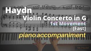 Haydn - Violin Concerto in G, 1st Mov: Piano Accompaniment [Fast]