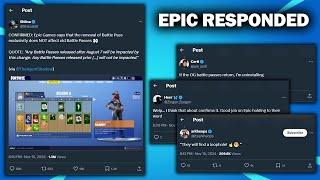 EPIC SPOKE.. Fortnite Community Reacts to Continued Old Battle Passes Return Discussion | Twitter/X