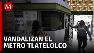 Vandalizan estación Tlatelolco del Metro de la Ciudad de México durante marcha del 2 de octubre