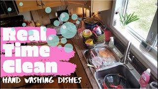 REAL TIME CLEAN WITH ME | SUNDAY CLEANING MOTIVATION | KITCHEN DISHES | HAND WASHING | TIME LAPSE