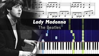 The Beatles - Lady Madonna - Accurate Piano Tutorial with Sheet Music