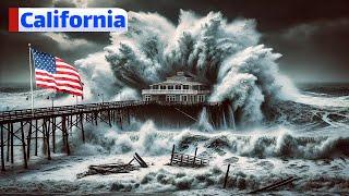 Massive Waves Destroy Santa Cruz Pier, California ! Shocking Collapse Amid Storm Chaos