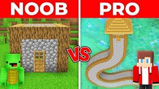 JJ And Mikey NOOB vs PRO CURSED LONGEST HOUSE in Minecraft Maizen