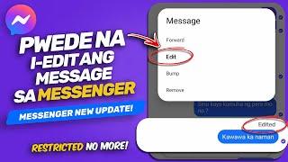 Paano i-Edit ang Message sa Messenger | Messenger New Update!