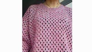 Tiğişi Ajurlu Kazak Yapımı (Part 5)@Renkhane4627_Ayten ce #crochet #crochetblouse #ajurluörgü ‼️