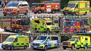  Swedish Emergency Vehicles responding (Police cars, Fire trucks, Ambulances)