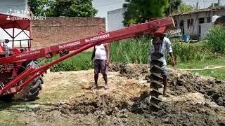 Tractor piling machine