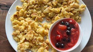 Šmorn Recipe | Slovenian Shredded Pancake with Berry Compote | Fluffy Shredded Pancake Recipe