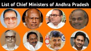 Chief Ministers of Andhra Pradesh State || Andhra Pradesh Chief Ministers Full List