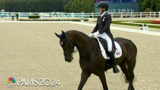 Liz Halliday-Sharp leads the way for U.S. eventing team in dressage | Paris Olympics | NBC Sports