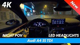 Audi A4 S Line FL 2020 - Night POV test drive and FULL review in 4K | LED headlights test