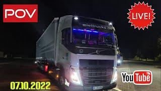 POV Truck driving. LIVE!!! Volvo FH500 2022. [ENG/DE/PT]