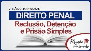 Diferença entre Reclusão, Detenção e Prisão Simples - Aula Animada de Direito Penal