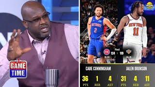 NBA Gametime reacts to Pistons beat Knicks 124-119; Cade's 36 Pts, Jalen Brunson: 31 Pts