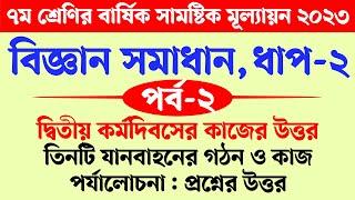 ৭ম শ্রেণির বিজ্ঞান বার্ষিক সামষ্টিক মূল্যায়ন সমাধান ২০২৩ | তিনটি যানবাহনের গঠন ও কাজ পর্যালোচনা