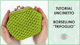 Tutorial borsellino uncinetto clic clac "Trifoglio" | Uncinetto d'Argento