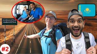 अनजान French लड़की के साथ Kazakhstan में Hitchhiking