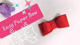 How to fold Paper bow /Ribbon || Origami paper art ||DIY easy paper bow ||Craft ideas for beginners