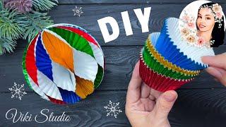 Create Christmas Ornaments with Just Cupcake Liners! Christmas Decor