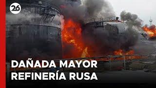  UCRANIA atacó con drones y dañó la mayor REFINERÍA RUSA en el MAR NEGRO