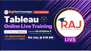 Tableau + SQL Online Batch-1 Session 2 Realtime Training by Krishna 15+years of Exp , Raj Cloud Tech