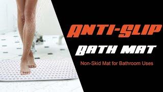 Rehamo Anti Slip Bath Mat with Extra Grip | Transparent Clear Non Skid Bath Mat with Suction Cups