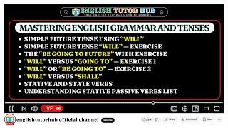 Mastering English Grammar and Tenses: From Future Tense to Stative Verbs