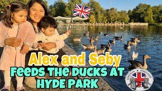 Toddlers explore | Alex and Seby at Hyde Park London feeding the ducks | Travel with Toddlers UK