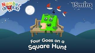  Four Goes on a Square Hunt: Kids Bedtime Story Adventure 🟩| 123 Learn to count | Numberblocks