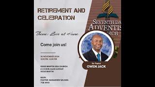 Diego Martin District Of Churches Retirement And Celebration service for Pastor Owen Jack 30th Nov24