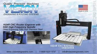 1624R CNC Router/ Engraver with NSK Spindle Engraving Stainless Steel