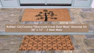 Rubber-Cal Country "Oversized" Front Door Mat Kit - 24" x 57" - 2 Door Mats