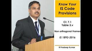 IS 1893-2016 (Part 1): Clause 7.1 Table 5 (v) Non-Orthogonal Frames