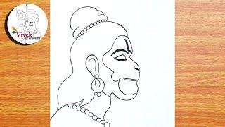 How to draw lord hanuman face drawing | Pencil drawing for beginners