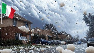 Riesiger Hagel in Italien! In der Stadt Turin wurden Häuser und Autos schwer beschädigt