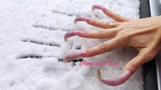 Asmr Nails Vera The first snow in Moscow long nails