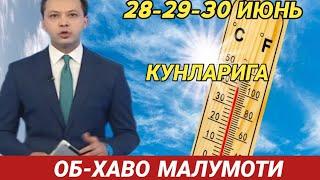 28-29-30 ИЮНЬ КУНЛАРИ УЧУН ОБ ХАВО МАЛУМОТИ, ob havo