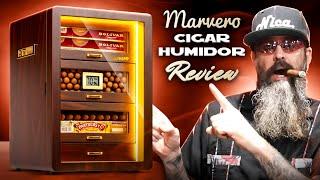 Marvero 4 Drawer 200 Count Cigar Humidor with LED Lighting| Cigar Prop