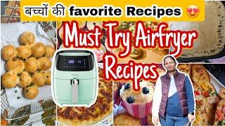 Must Try  Air-fryer Recipes for kids #airfryerpizza #muffins#minibun#garlicchessetoast #howtouse